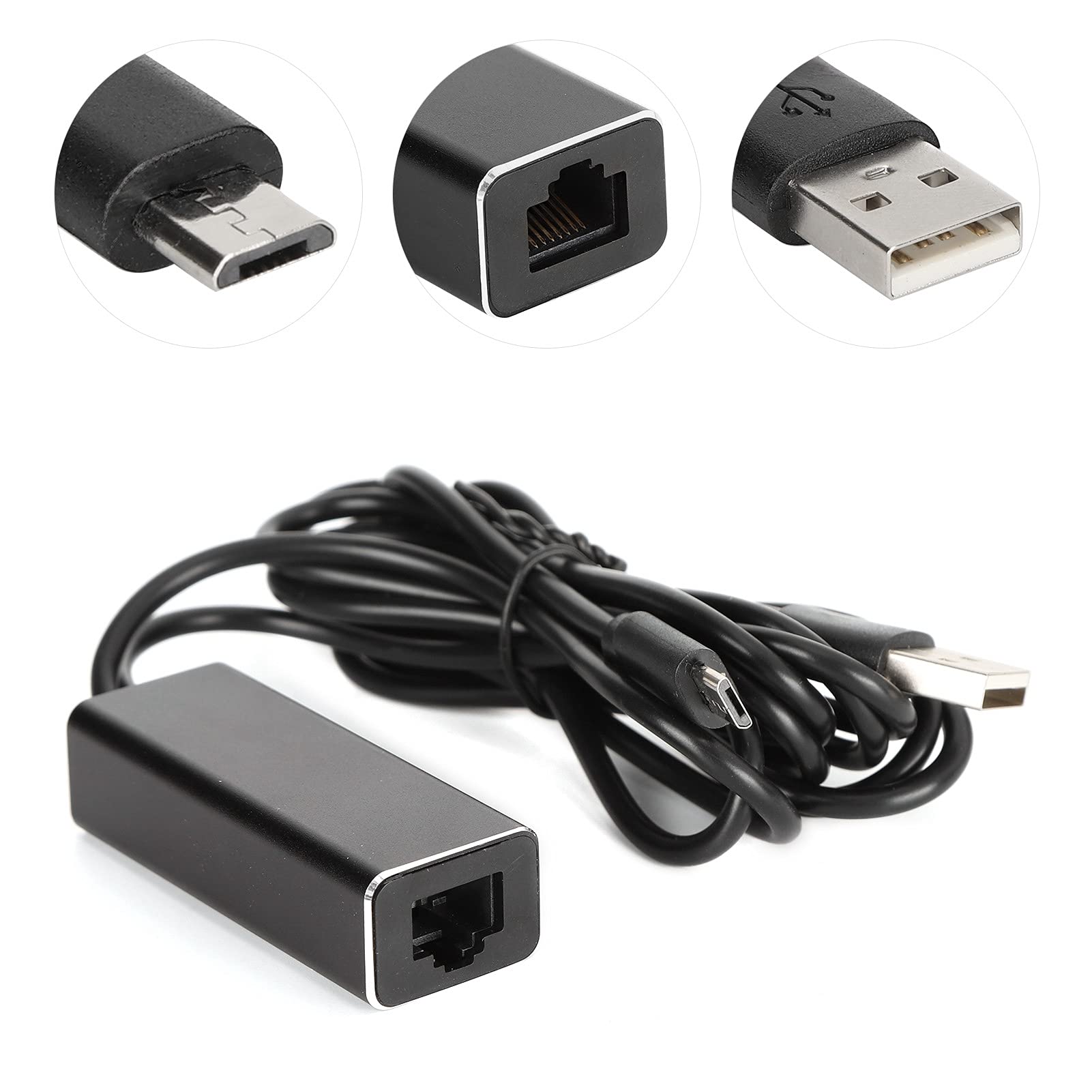 KIMISS Adattatore da Ethernet a Firestick Adattatore di Rete in Lega di Alluminio, Abs Usb a RJ45 Adattatore Ethernet 10 Trasmissione di Conversione da 100 Mbps per TV Stick