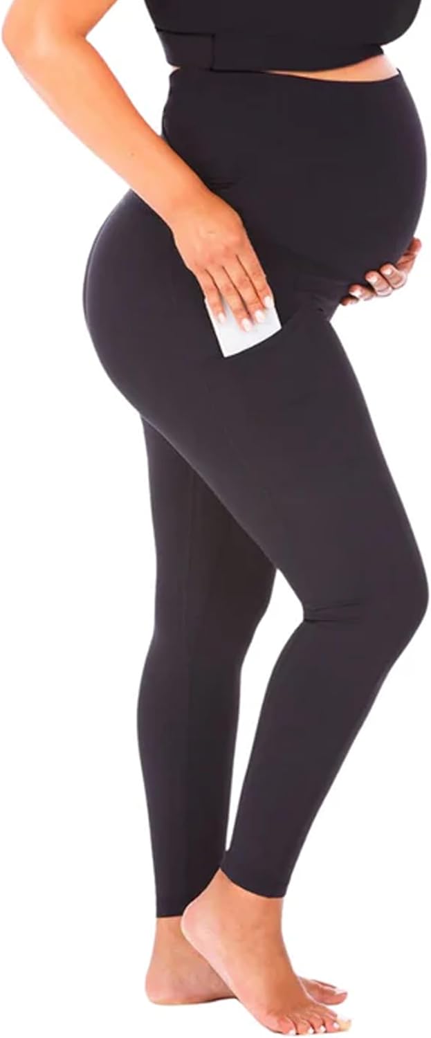 Love and Fit 27" SoftLuxe Stay Put Maternity Leggings - High Waist Pregnancy Bottoms with Side Pockets