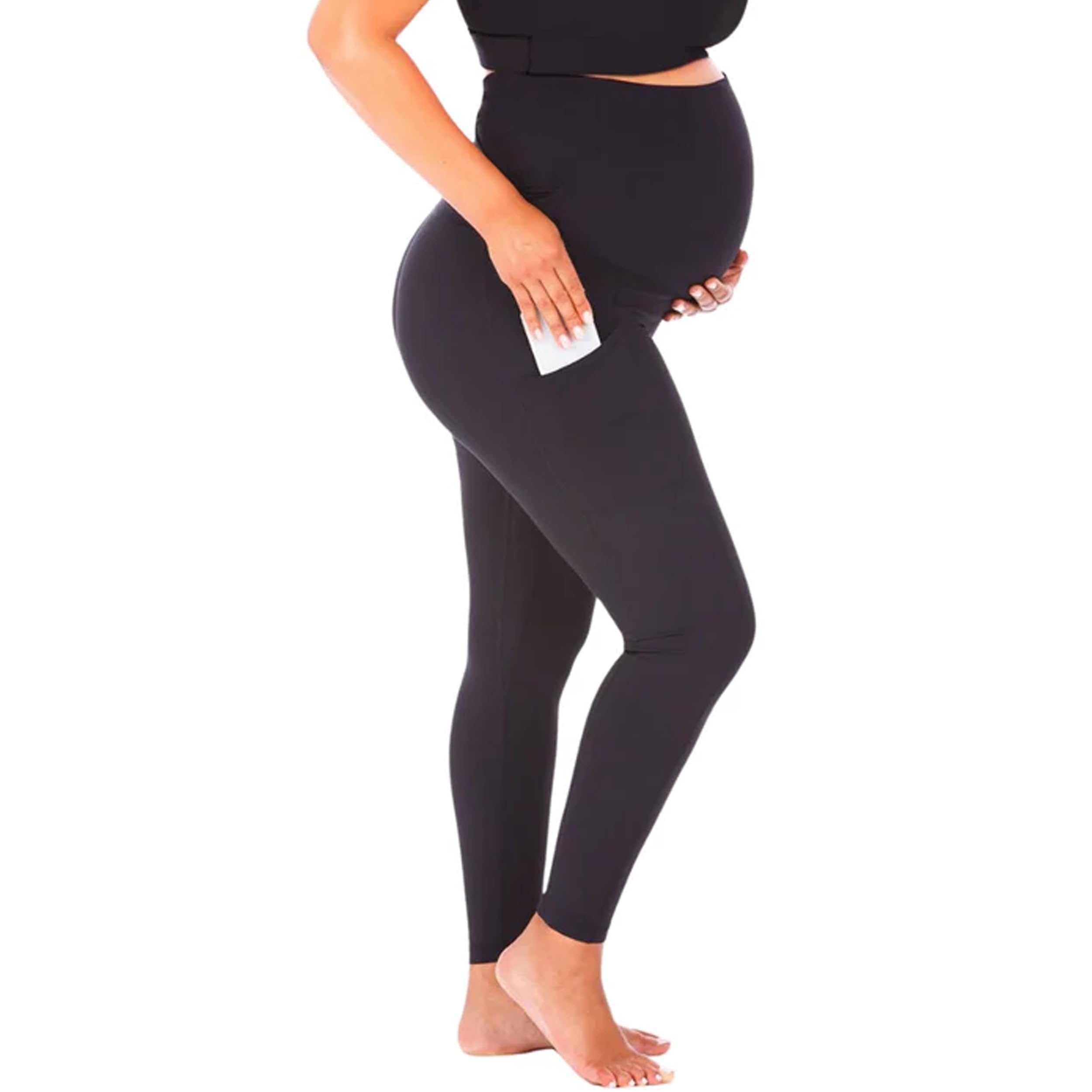 SoftLuxe Stay Put Umstandsleggings mit hoher Taille, 68,6 cm, mit Seitentaschen, schweißableitende Leggings