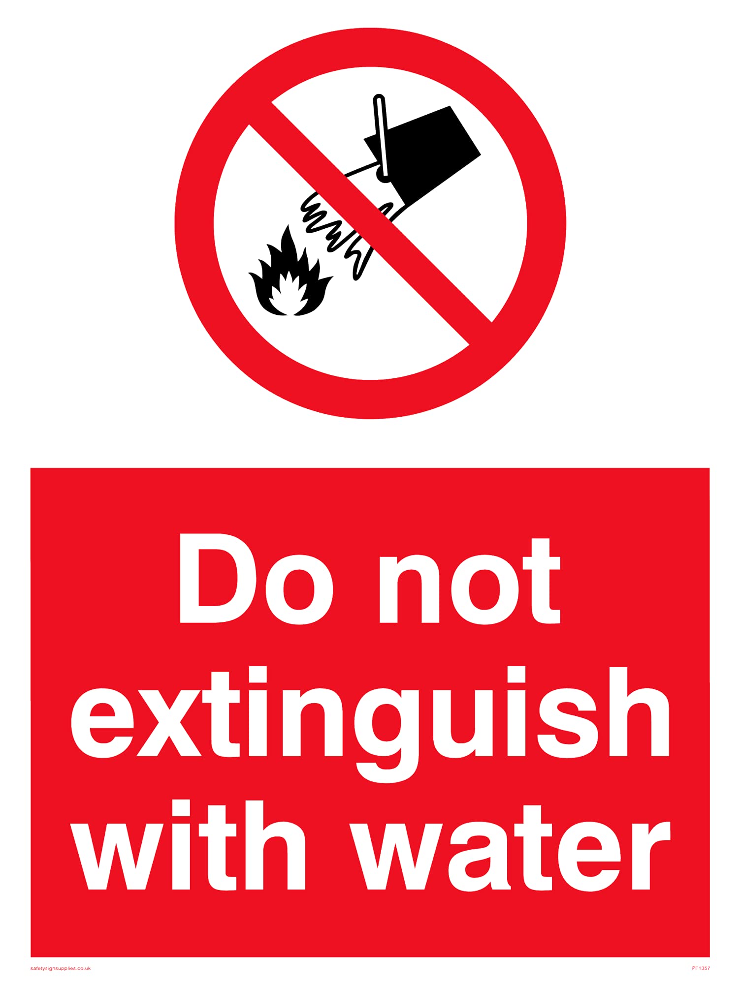 Pack of five - Do Not Extinguisher With Water Sign - 150x200mm - A5P