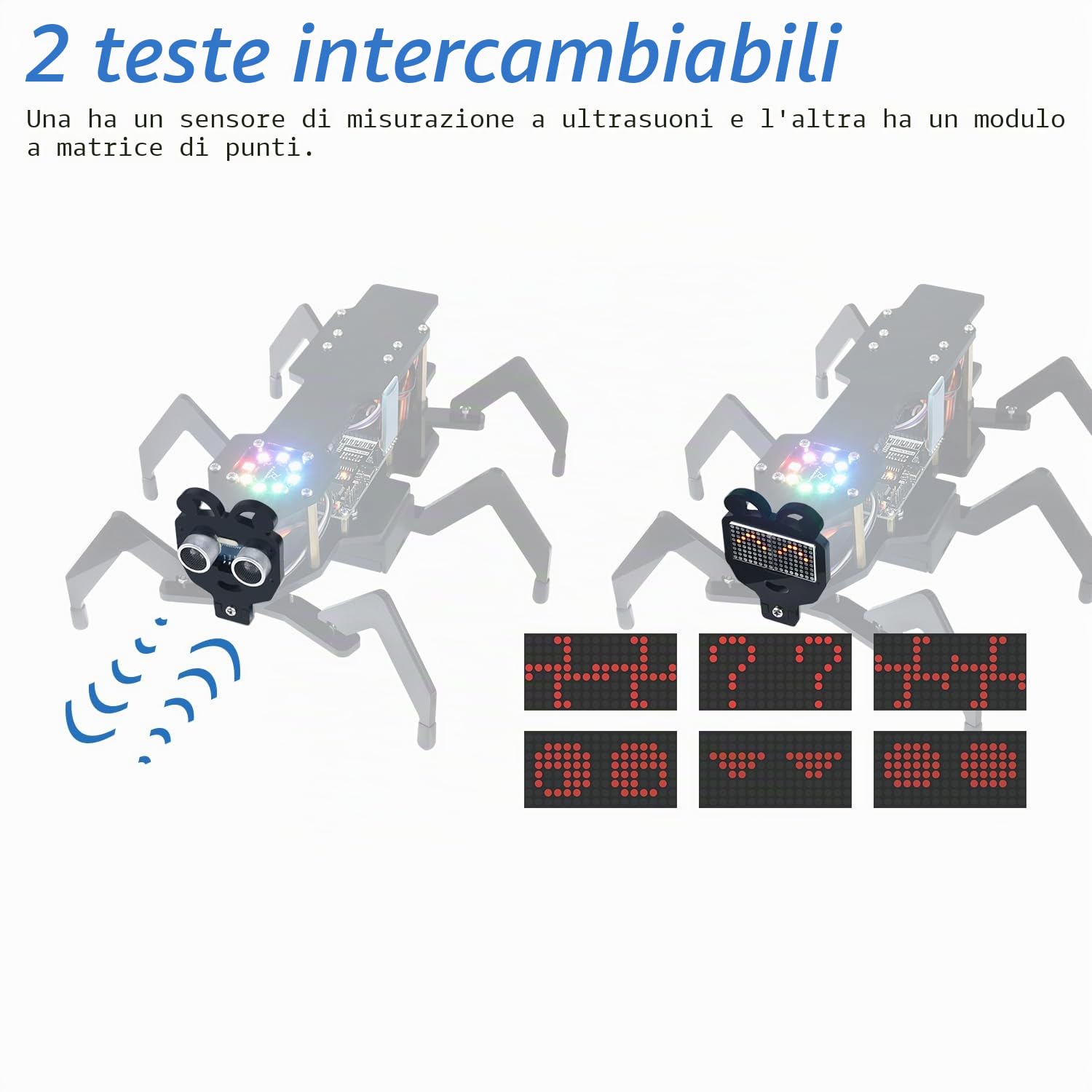 Freenove Robot Ant Kit (Compatible with Arduino IDE), Dot Matrix Expressions, Obstacle Avoidance, Wireless Control App, Ultrasonic Sensor Servo