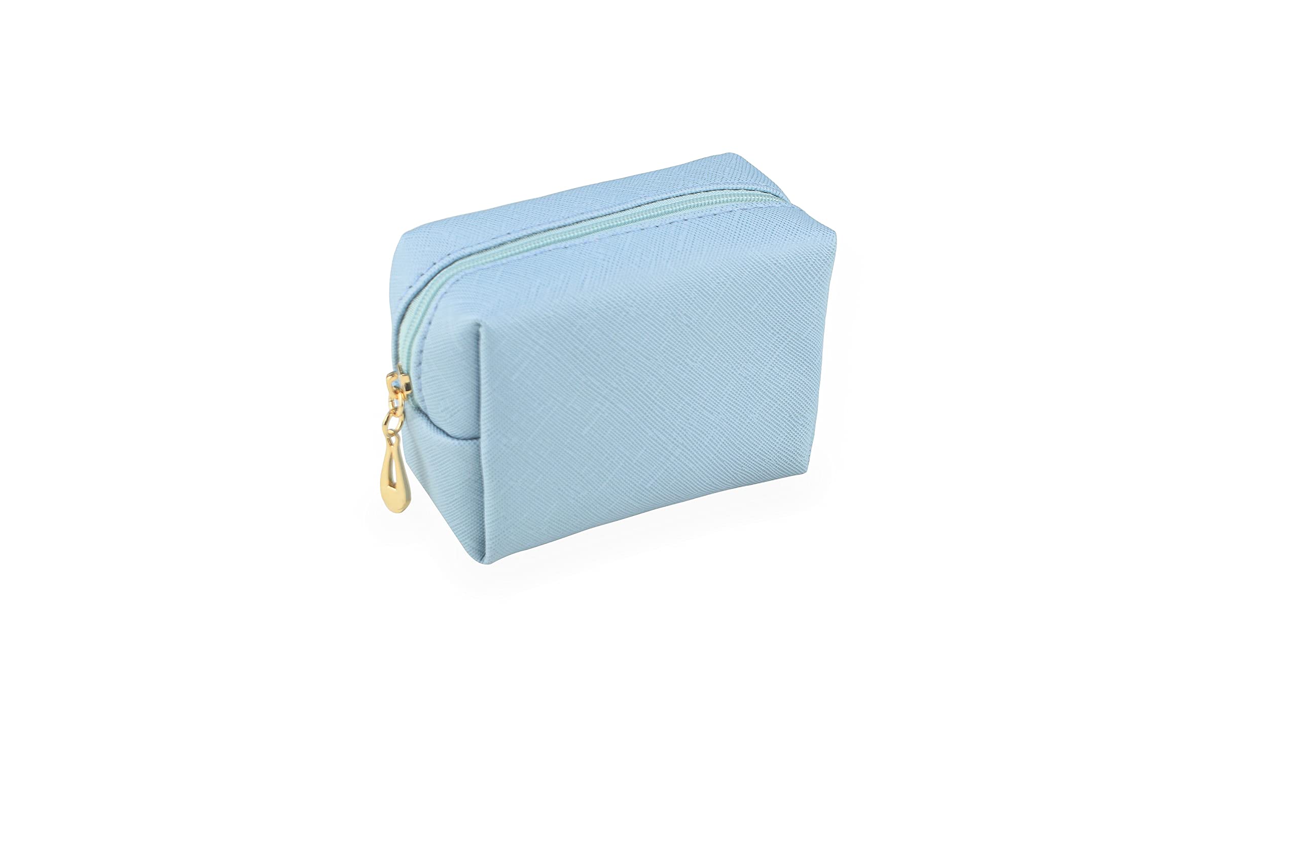 Kososuru Small Makeup Bag Portable Cosmetic Bag for Women Makeup Pouch Waterproof Toiletry Bag for Travel (Light Blue, Mini)