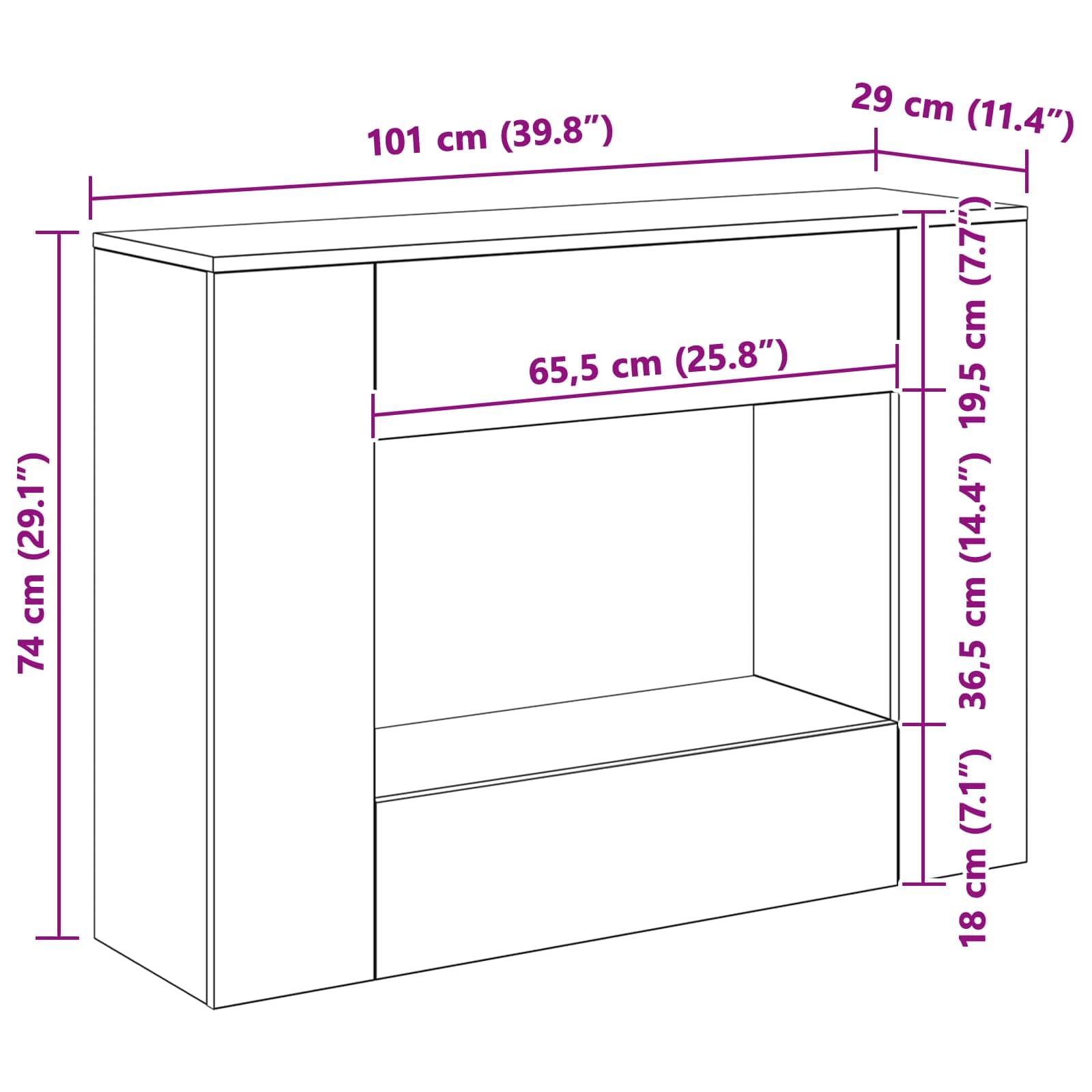 Tavolo consolle 101 x 29 x 74 cm, in legno con cassetto e ripiano, salvaspazio, per corridoio, soggiorno, camera da letto, moderno tavolo da parete e tavolino con spazio e organizer