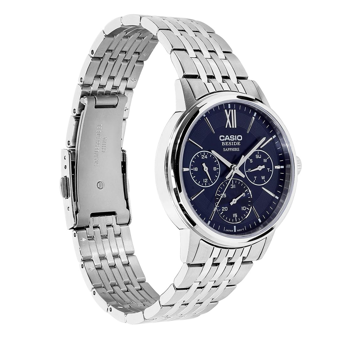 Casio Reloj analógico plateado BMS-300D-2AVDF para hombre (A2541)