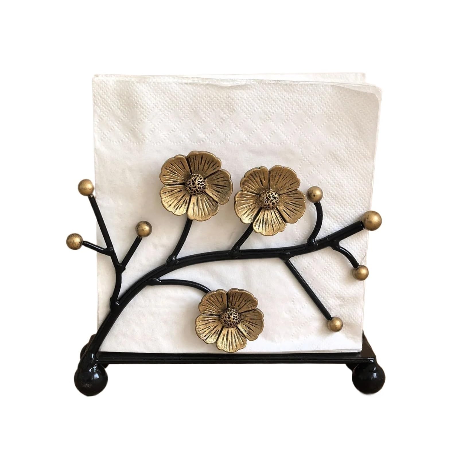 Servilletero de Mesa Servilletero de pie con forma flor hierro | Estante de cocina, caja de pañuelos, toalla de papel, decoración del hogar(Color 05)