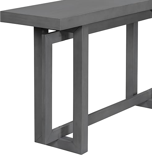 Miniatura 13 de P PURLOVE Mesa consola contemporánea, mesa consola de granja con estante abierto, mesa de sofá de entrada extra larga para entrada, pasillo, sala de