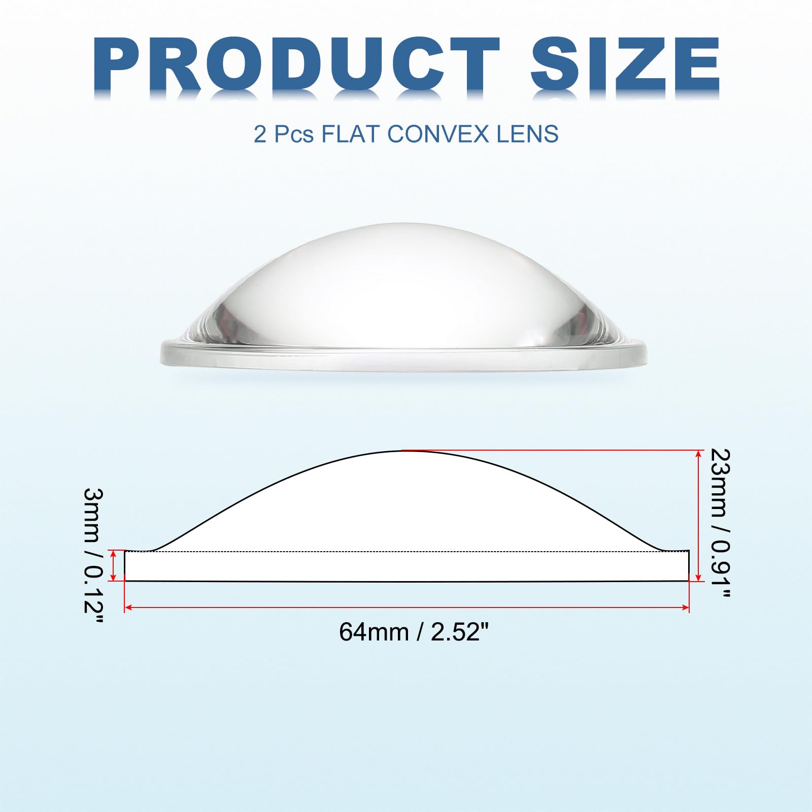 PATIKIL Diameter 64mm Flat Convex Lens - Image 2