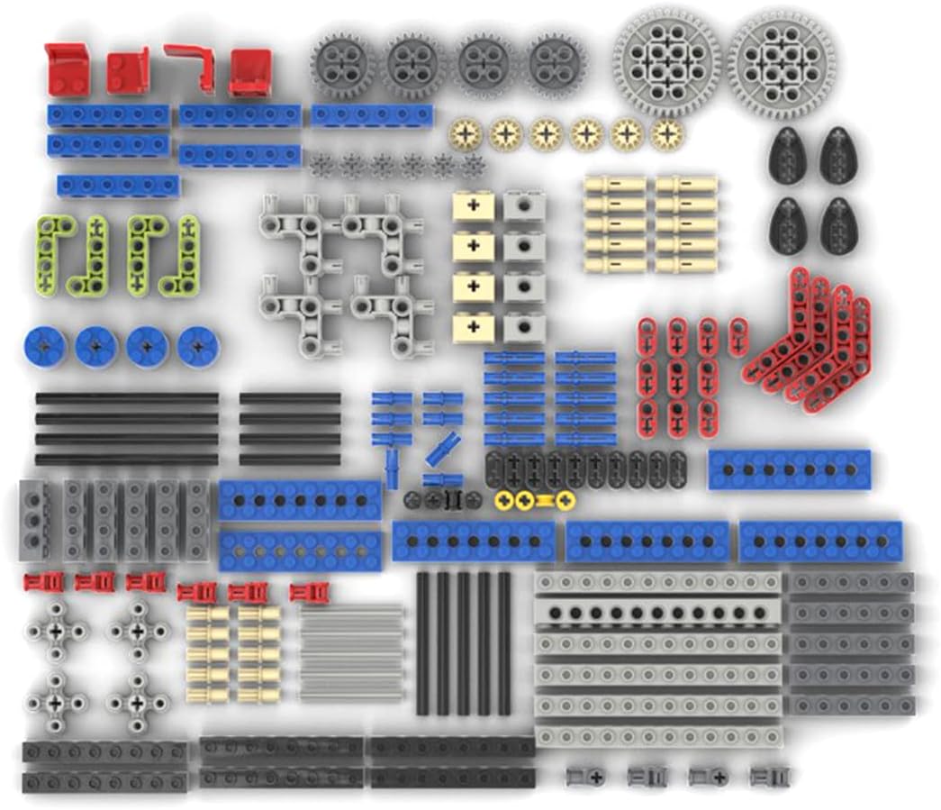 MayB 182Pieces Technic Spare Parts Set with Gears, Axles Set, Axle and Pin Connector, Lift Arm, Perforated Beam Technic Parts Bricks Set Compatible with Lego Technic (Random Color)