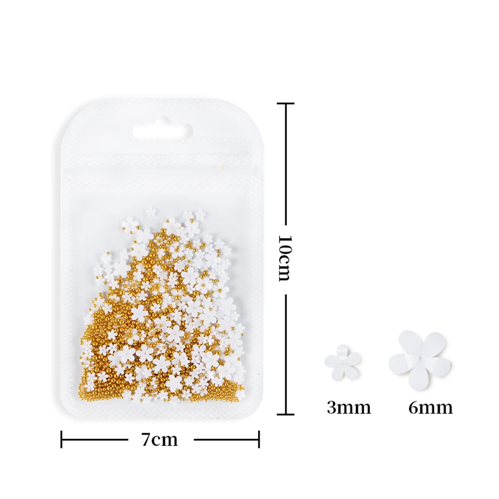 24 Beutel 3d Acrylnagel -Kit Blumencharm Dekoration 5 Blütenblätter Harz kleine Blüten gemischte Stahlkugeln DIY Nagelversorgungszubehör wanglan