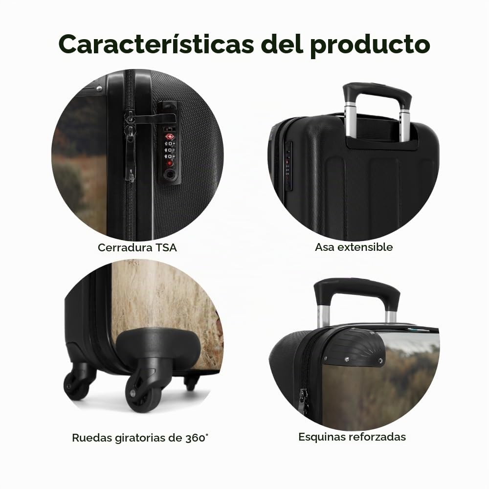 NoBoringSuitcases.com® Maleta de Mano 55x40x20 Personalizada - Maleta con Ruedas, Ligera, Equipaje de Cabina Tipo Trolley con Diseño Personalizado, Apta para Viajar en Avión