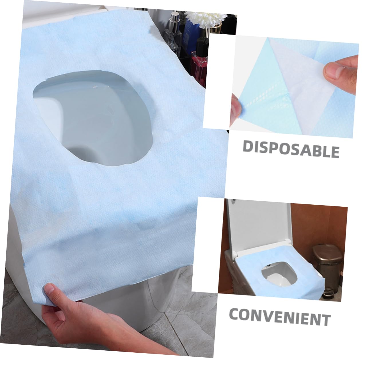 IWOWHERO 30pcs Disposable Toilet Seat Covers 40cmx60cm Toilet Seats Pad Travel Camping Hotel Cleaning Supplies Portable