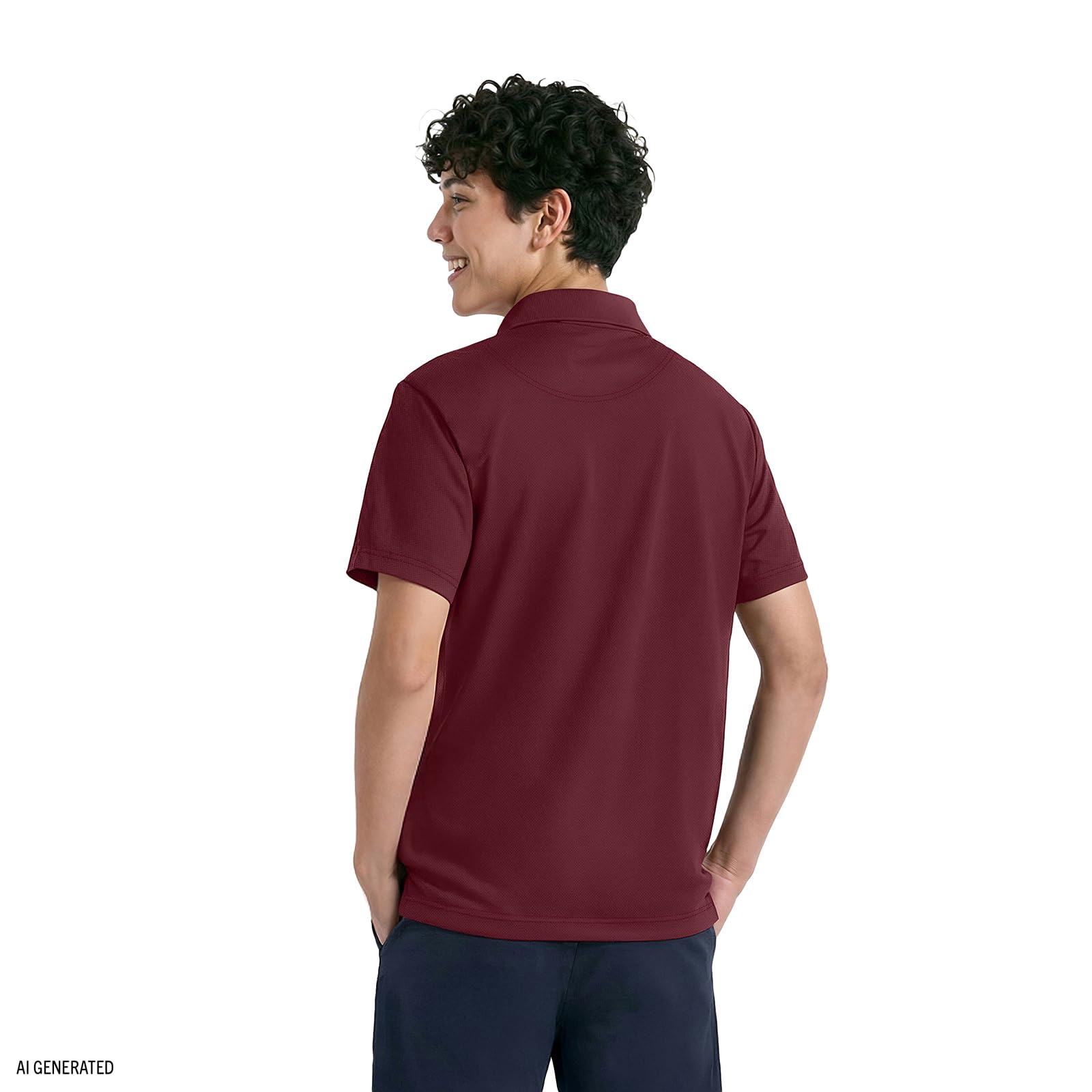 IZOD Boys' School Uniform Performance Short Sleeve Solid Polo, Burgundy, 5