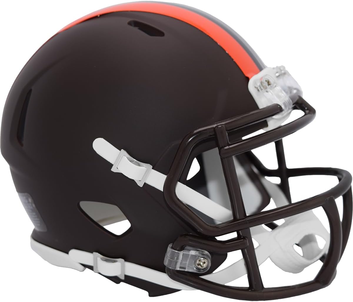 Cleveland Browns Alpha Dog Dark Matte Brown 2025 On-Field Revolution Speed Mini Football Helmet - New in Riddell Box