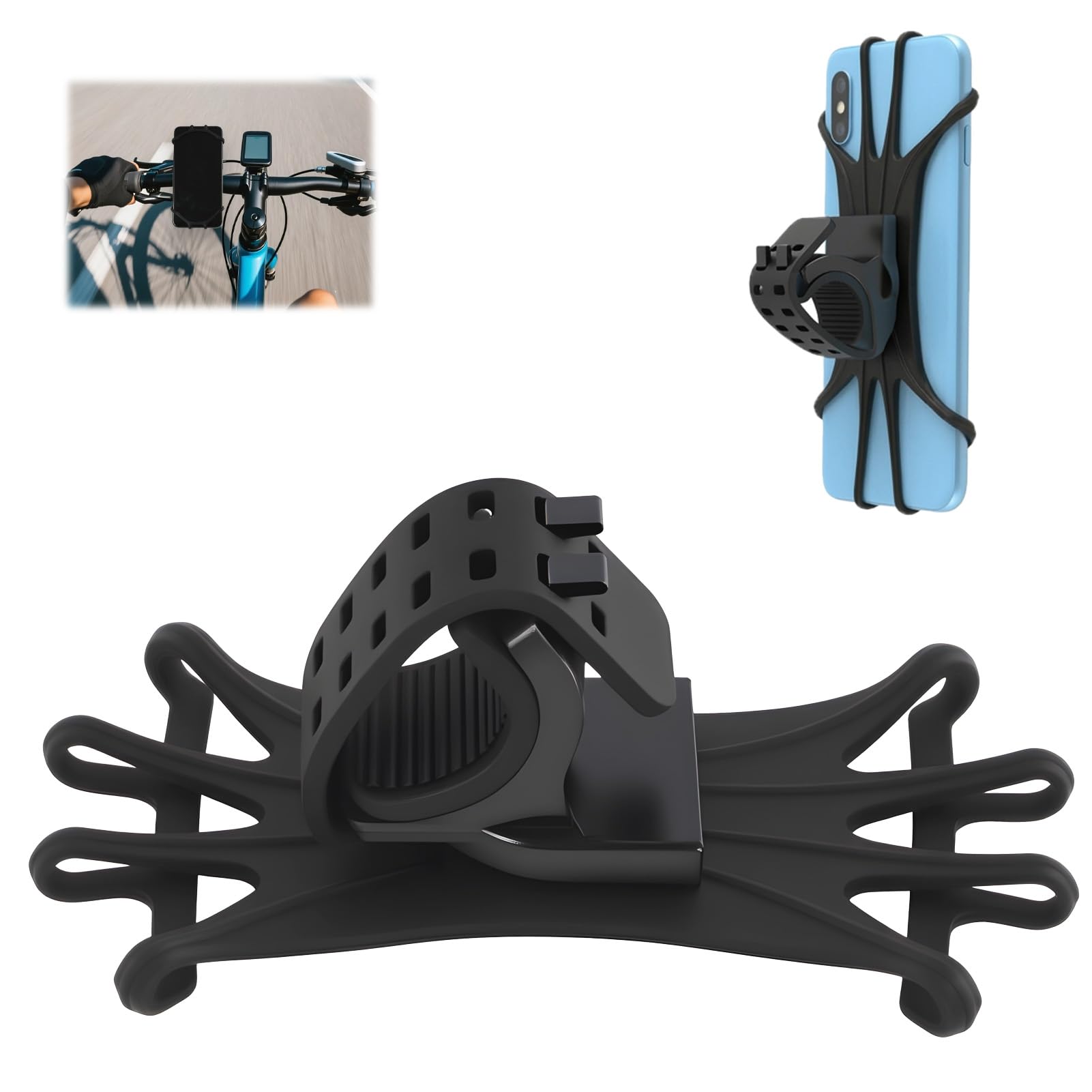 Soporte Universal para Teléfono Móvil para Moto Móvil Bicicleta Universal Instalación Rápida De 1 Segundo con Rotación 360° para Manillares De Bicicleta, Motocicleta, Scooter