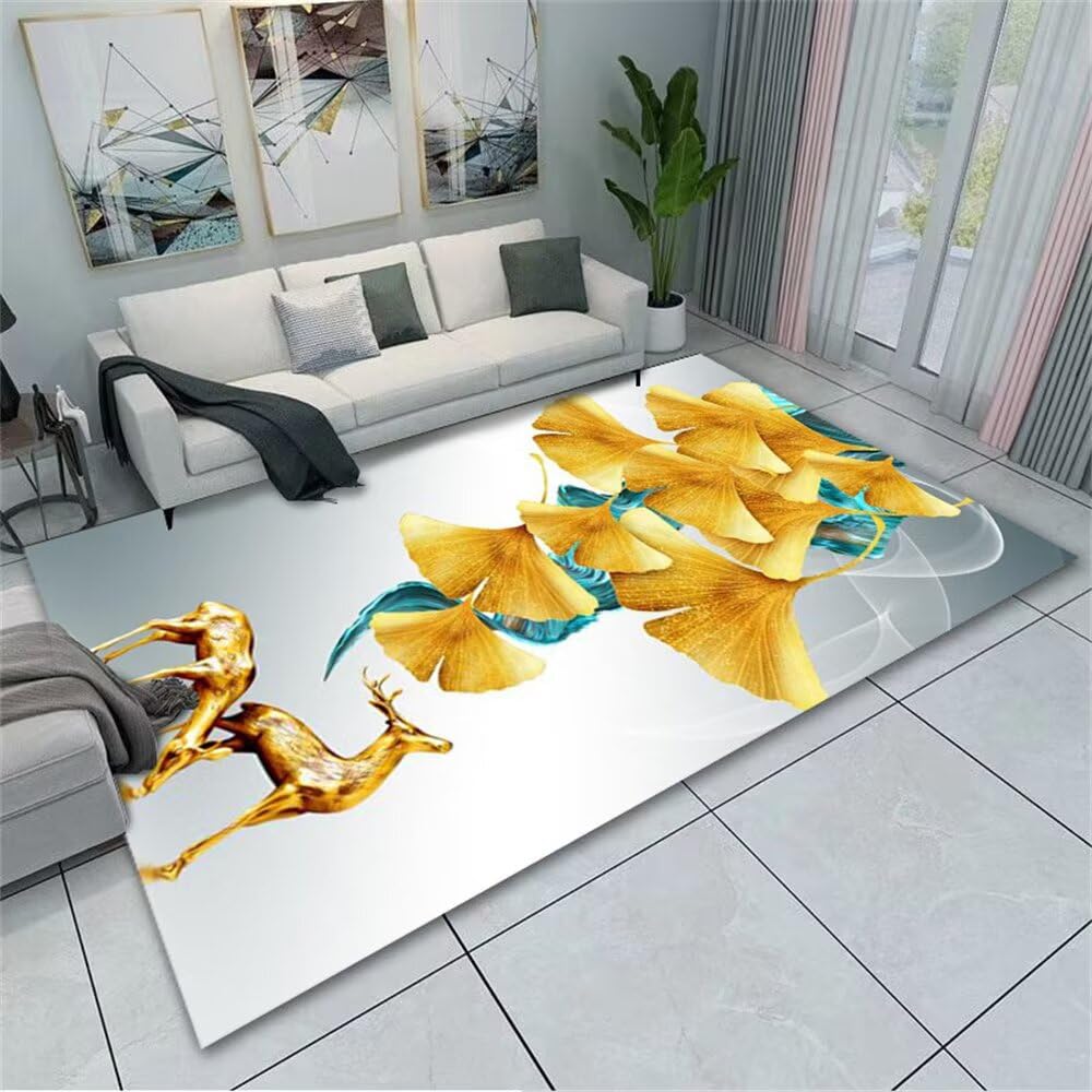 Tapis de jeu enfants paysage jaune 170x240cm idéal pour le sol du salon et de la chambre