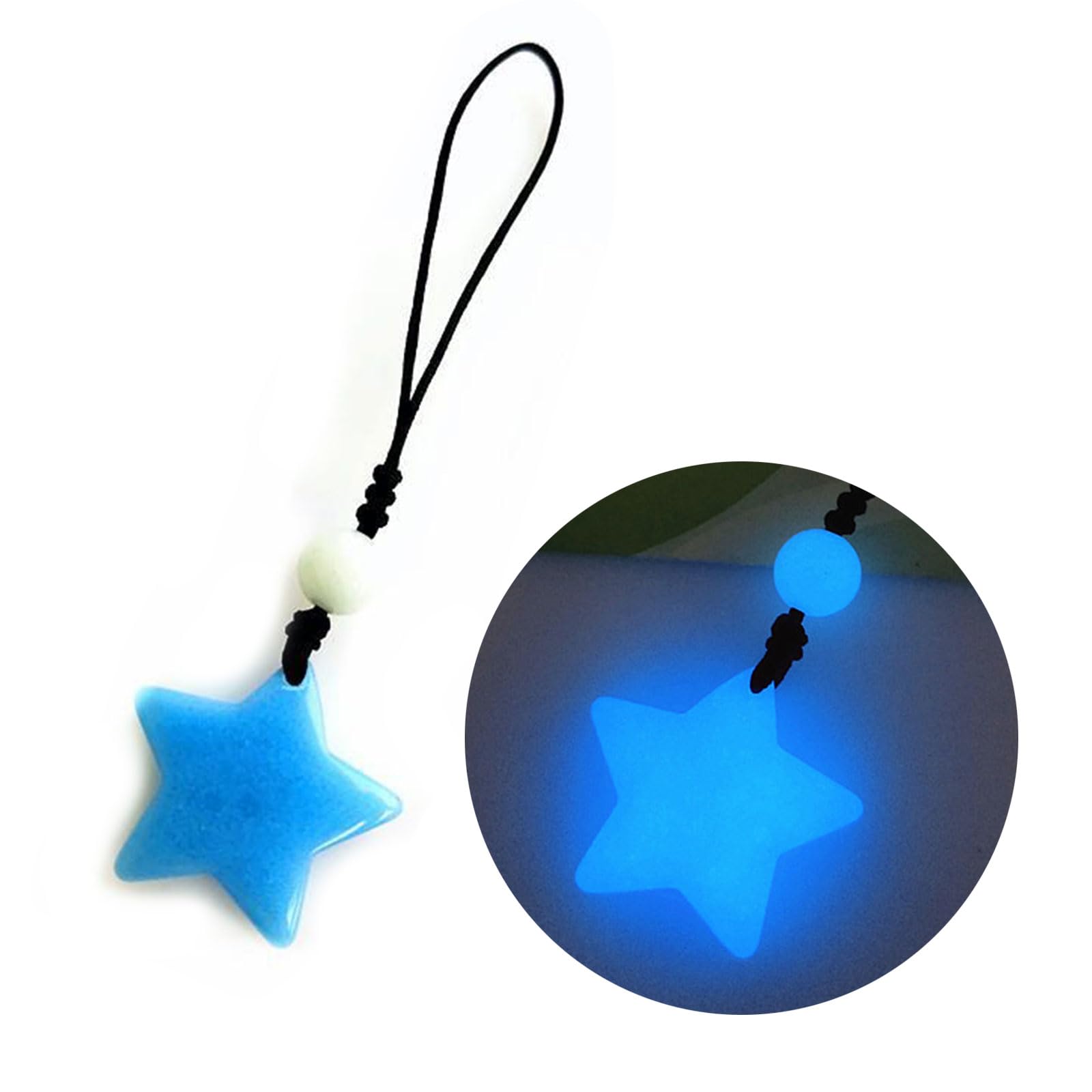 jojnsha Glow in Dark Star Pendant Phone Chain Charm Hanging Rope Lovely Phone Strap Bag Decoration Lanyards Keychain Accessory