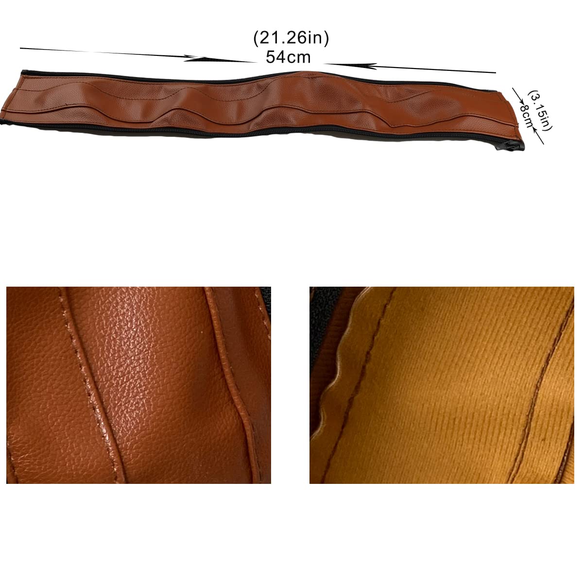 Housse de poignée de poussette en cuir synthétique compatible avec poussette Cybex Eezy S Twist (+) 2, housse amovible avec ouverture à fermeture éclair (pour tour de lit, marron)