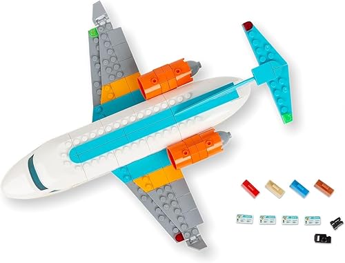 Miniatura 5 de Brick Loot Vacation Airlines - Bloques de construcción de avión, kit de modelo de avión, juegos de ladrillos de construcción para adultos o niños de