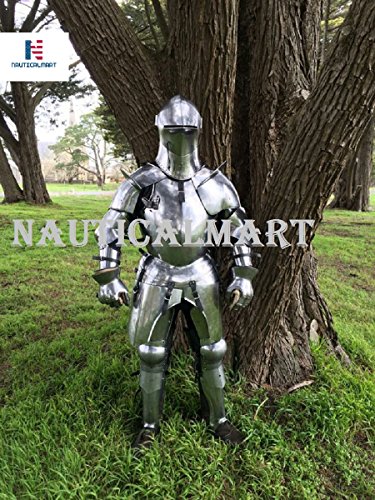 NauticalMart Armour Suit Knight Armor Full Body Breastplate 17th Century Battle Ready LARP Combat Silver