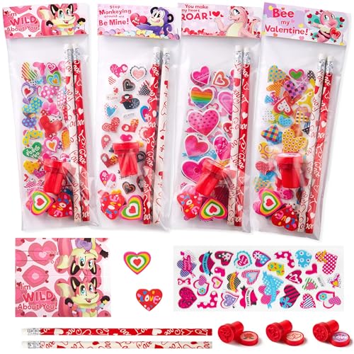 JOYIN 28 Packs/225pcs Valentines Day Stationery Kids Gift Set for...