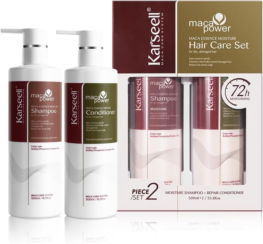 KarseellCollagen Hair Treatment Repair Conditioning, Shampoo and Conditioner Set for Dry Damaged Hair All Hair Types 16.9floz + 16.9floz