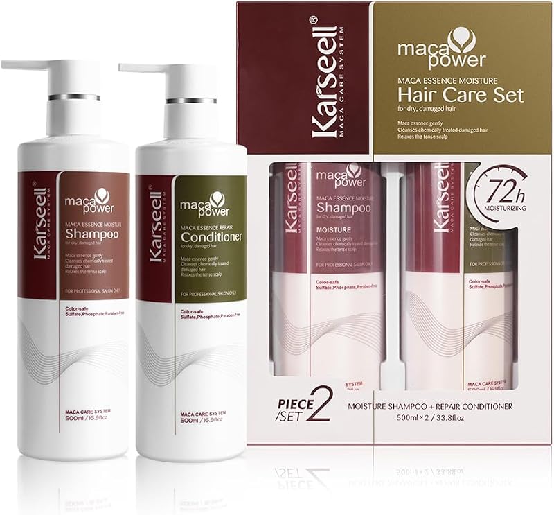 Karseell Collagen Hair Treatment Shampoo and Conditioner Set | Repair Conditioning for Dry Damaged Hair All Hair Types 16.9floz + 16.9floz