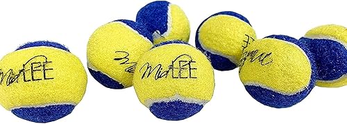 Miniatura 2 de Midlee Pelotas de tenis para perros XS de 1.5 pulgadas, paquete de 12 (azulamarillo, 1.5 pulgadas)