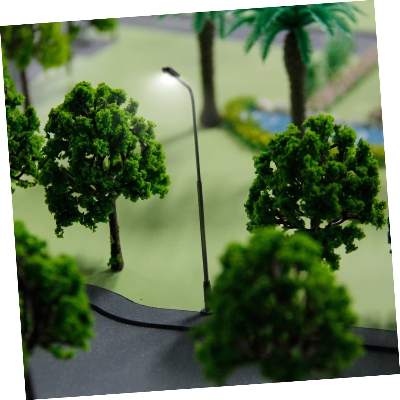 OHPHCALL 10 Pack 1:150 Scale Model Street Lamps with Single Head Outdoor Decorative Led Lamps Random Color