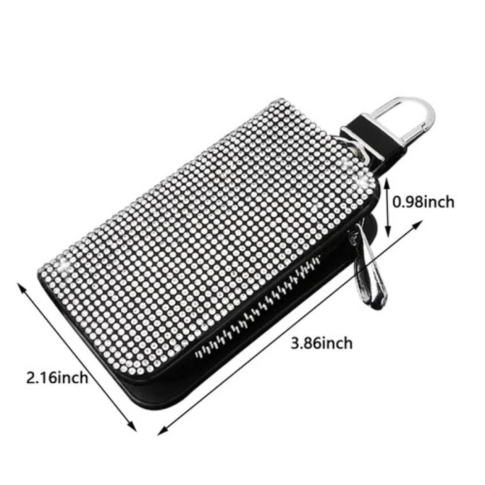 Funda para Llave de Coche Funda para Llave de Coche con Cristales Brillantes A+, Funda Universal para Llavero con Diamantes Blancos