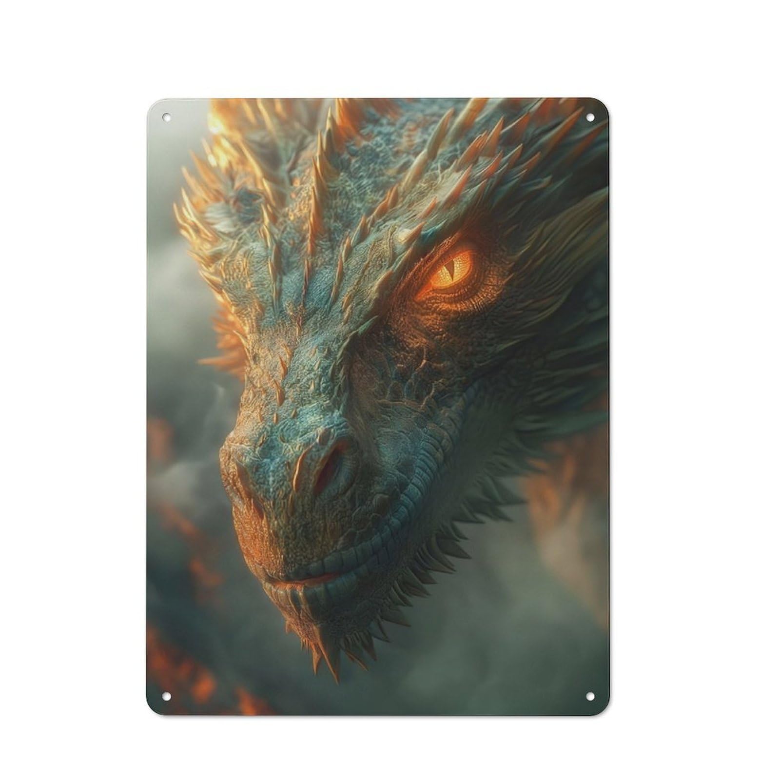 Junmoney Mystical Dragon Vintage Tin Wall Plaque 40X30cm For Workshop Wall, A Decorative Christmas Gift For Makers And Diy Enthusiasts