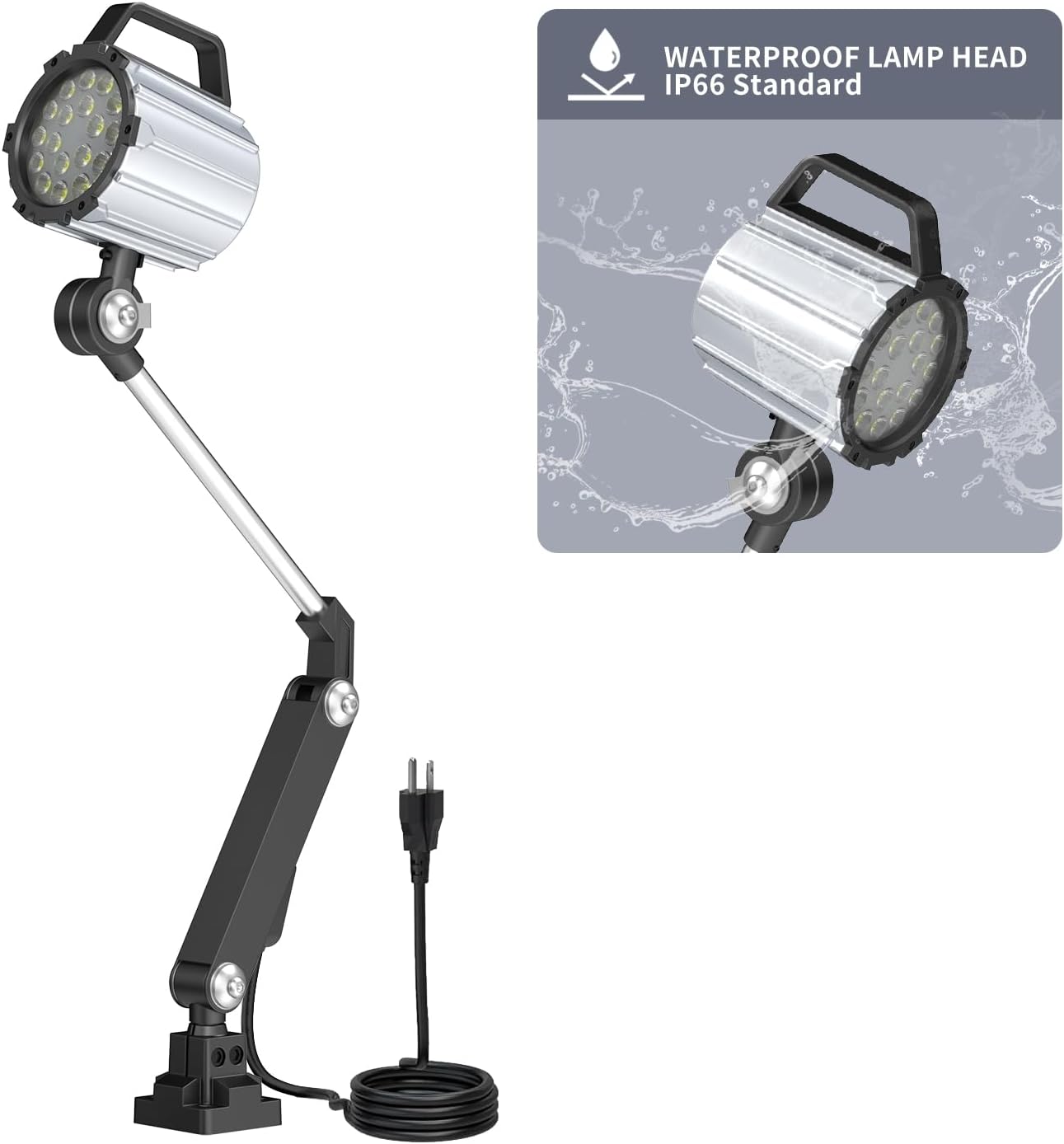 New Led Wood Lathe Light, 20W Machine Lamp, 2000 Lumens Flexible Work Light for Wood Lathe, Drill Press, 110-220v