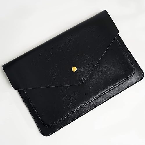 Miniatura 7 de Funda de cuero para laptop compatible con MacBook Air 15 A3114 M3 de 15 pulgadas, Surface Laptop 15, Surface Book 13.5, color negro