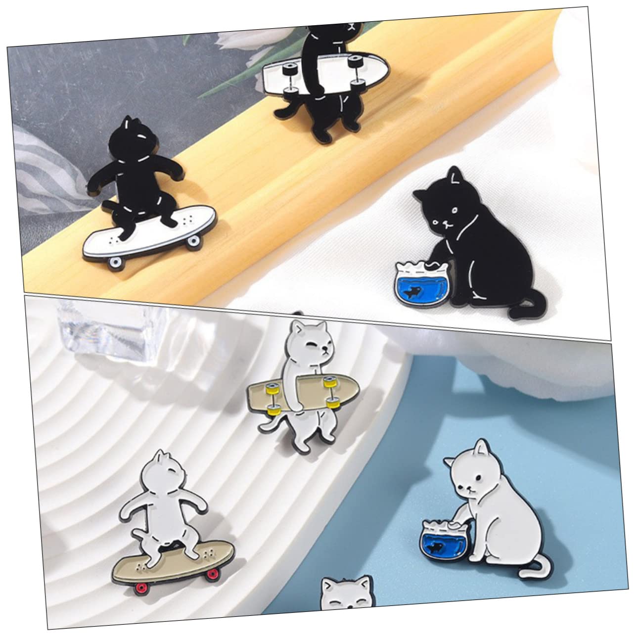 VANZACK Rucksack-stifte Katzen Brosche Tier Emaille Pin Langlebige Brosche Cartoon-emaille-broschen Schmuck Für Frauen Katzennadeln Für Rucksäcke Katze Stifte Legierung