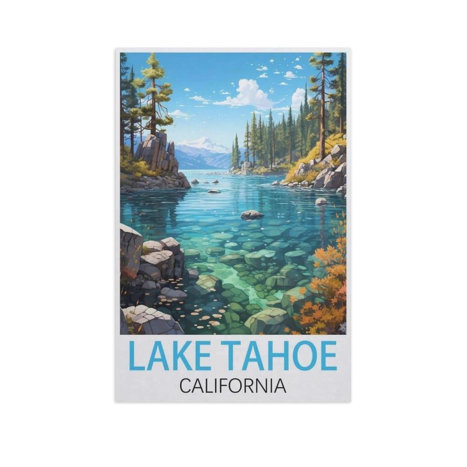 Jigsaw Puzzle 1000 Pieces for Adults，Lake Tahoe California，Kids Teens Large Families Puzzle Game（50x70cm）-AL99