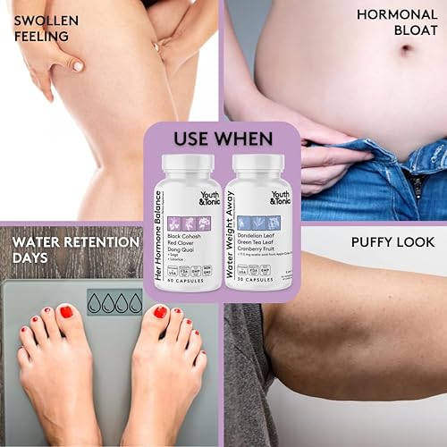 Miniatura 2 de Youth & Tonic Píldoras de retención de agua para mujeres y cápsulas de equilibrio hormonal para hinchazón y pérdida de agua y para mantener un nivel