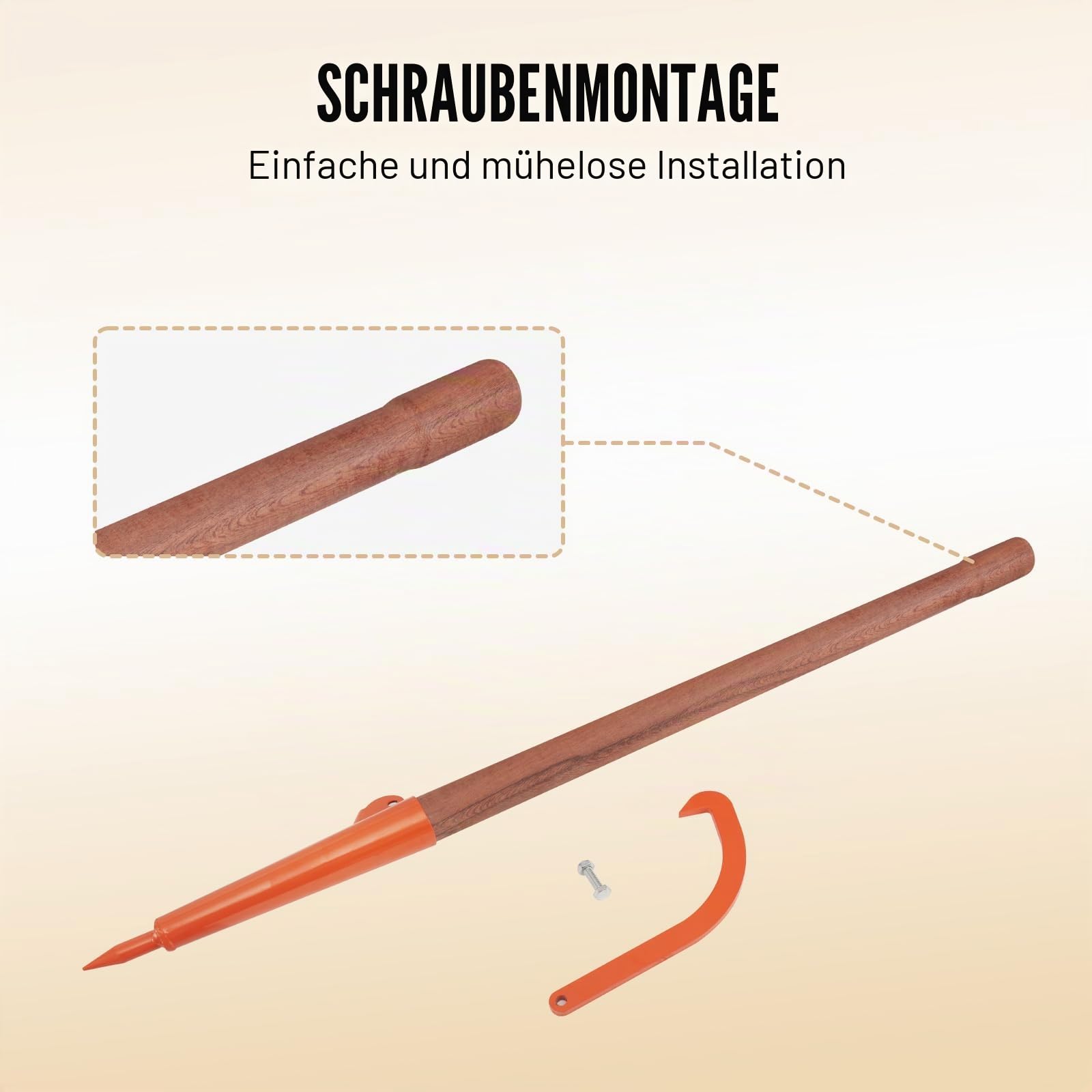 VEVOR Fällheber, 1180 mm, Stammheber mit Holzgriff, Hochleistungs-Stammwender mit max. 45,7 cm Öffnung, rostbeständiger Stammwender -Kipphaken, Fällhilfe zum Rollen, Anheben und Wenden von Stämmen