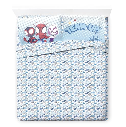Image of Jay Franco Marvel Spidey and His Amazing Friends 7 Pc Full Comforter Set | Super Soft Microfiber Bed in a Bag, Superhero Bedding, Ghost-Spider, Machine Washable, Official Marvel Product, Kids Gift
