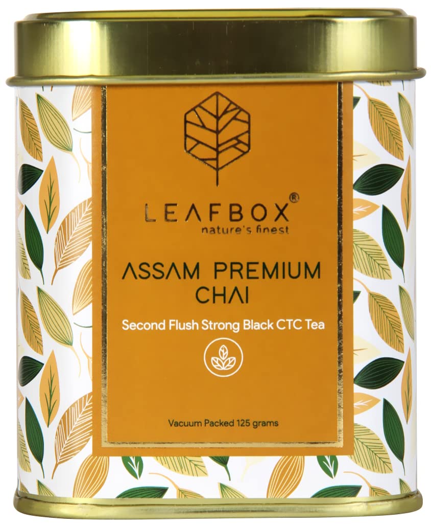 LEAFBOX Assam Premium Chai Tea | 65 Cups | Single Estate | Loose Leaf Tin Box | 125 Grams | Vacuum Packed | Leafbox (B09LV5SCRR) Amazon Price History, Amazon Price Tracker