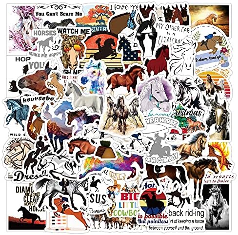 Amazon.com: 50pcs Horseback Riding Stickers,Equestrian Stickers Vinyl ...