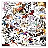 Bric Dodo 50 Stück Pferd Aufkleber Auto Laptop Telefon Gitarre Skateboard Motorrad Fahrrad Tier Pferde Stickers Set Vinyl Wasserdicht Aesthetic Aufkleber für Jugendliche Kinder Erwachsene
