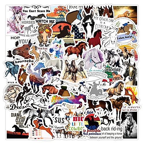 100 pegatinas de caballo, pegatinas de animales, para adolescentes, niños, adultos, juego de pegatinas para bicicleta, monopatín, moto, coche, ordenador portátil Cover