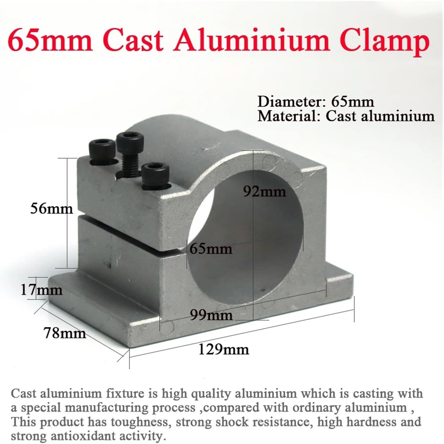 1.5KW 65MM ER11 spindle motor 24000rpm 220v AC 4 bearings + 65mm fixture
