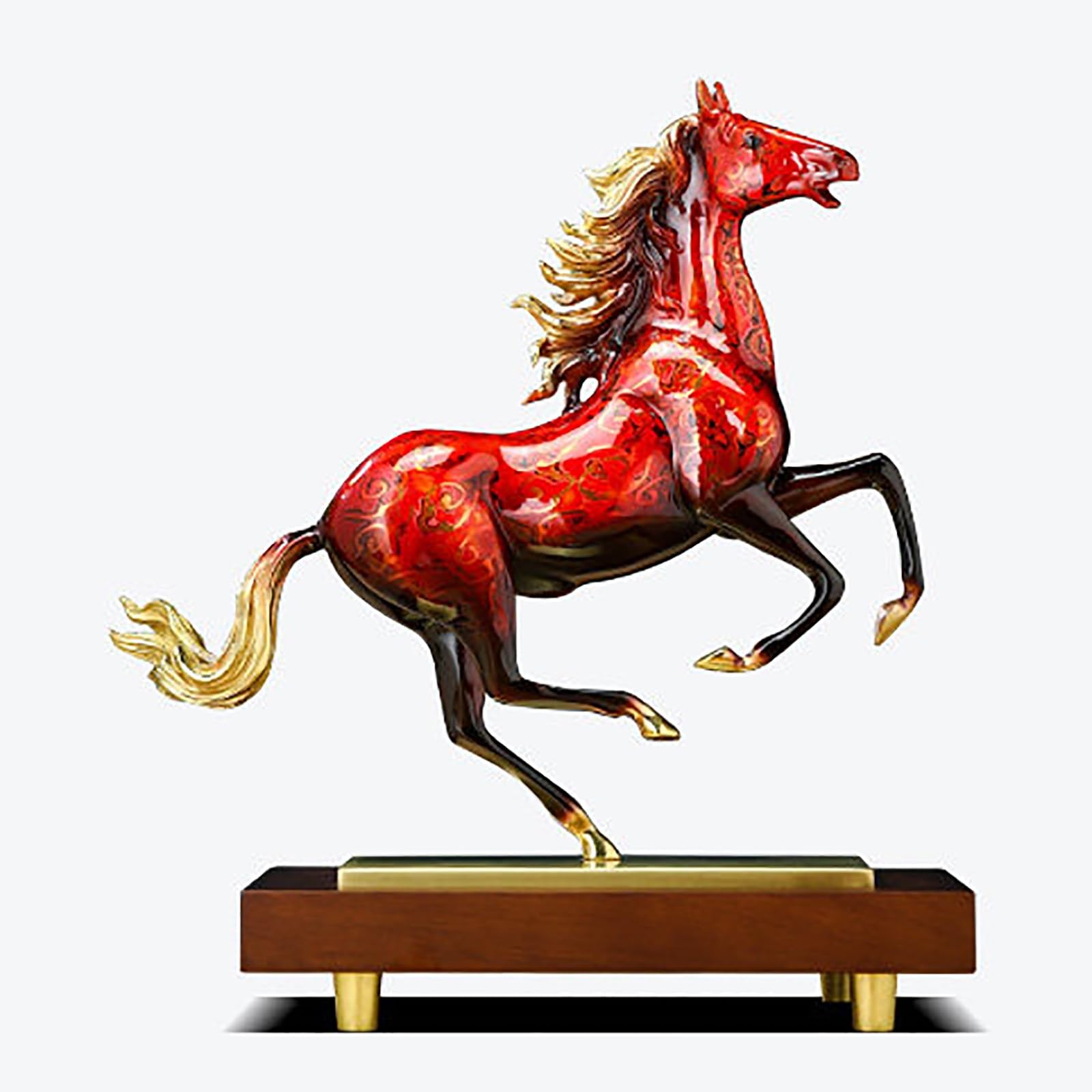 zxhrybh Feng Shui Lucky Horse Statue, Zodiac Animal Horse Sculpture Resin Figurine for Home Office Desk Decor Wealth Good Fortune(Large)