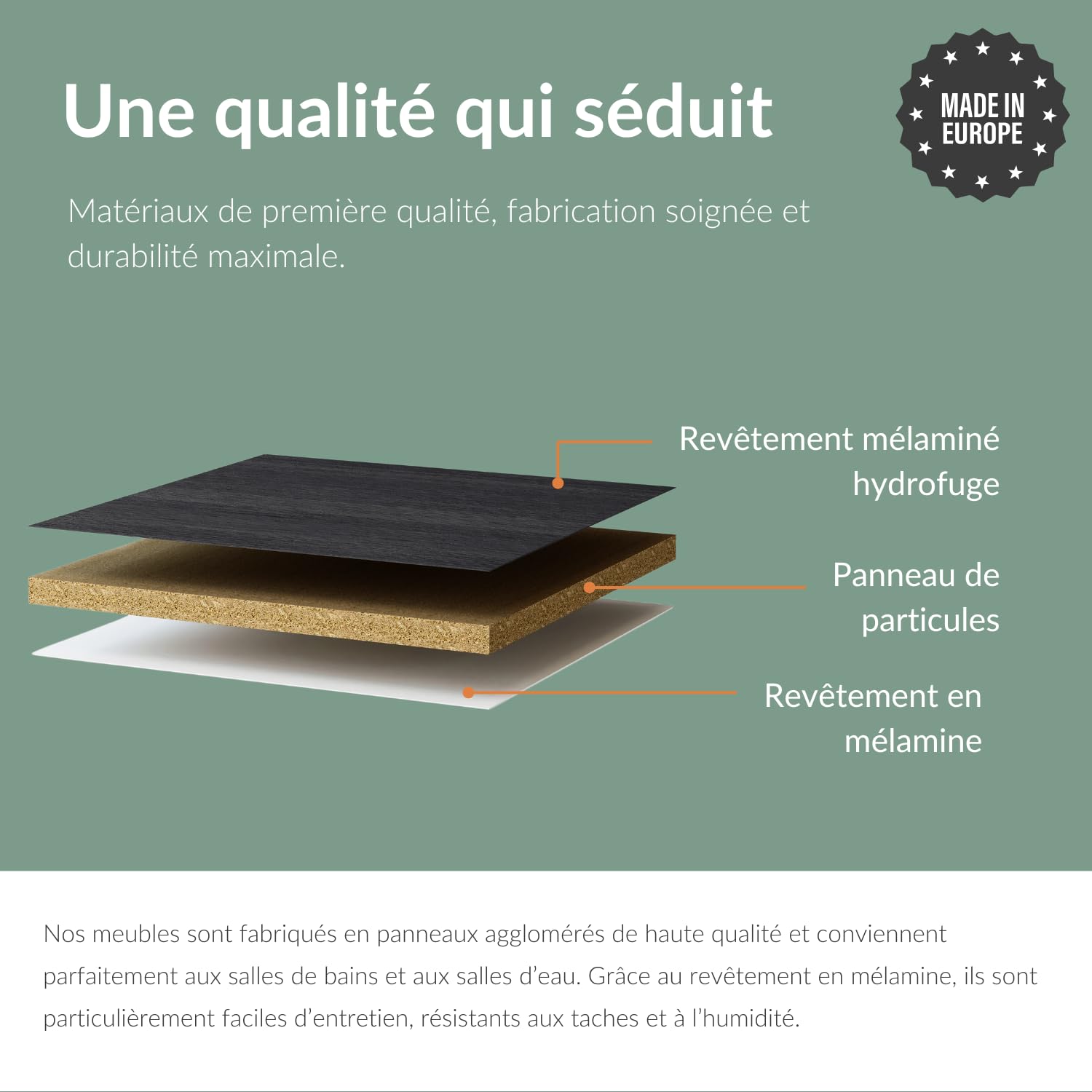 Planetmöbel Meuble sous Vasque avec lavabo en céramique 63x60x36,5 cm, Ensemble de Meubles de Salle de Bain Moderne, Anthracite