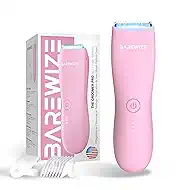 Bikini Trimmer for Women, Pubic Hair Trimmer | Waterproof, USB-C Rechargeable, LED Light, Replaceable Blade | Electric Razors for Women, Electric Lady Shaver (Rose)