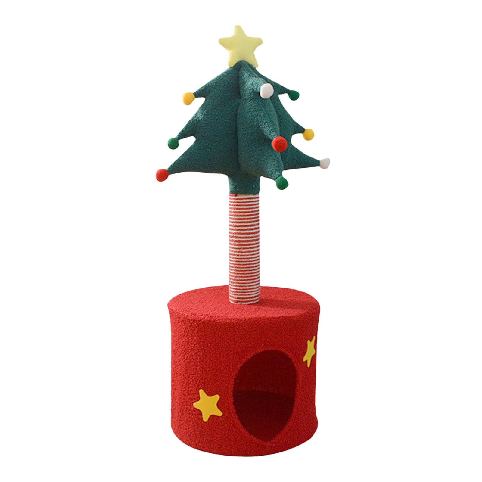 Griffoir jouet doux pour chatons en forme de sapin