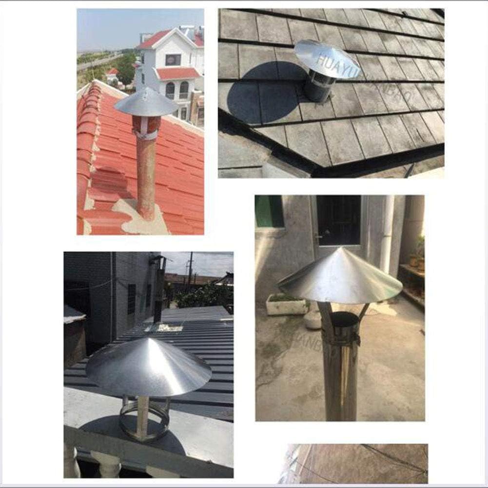 Chimney Cowl, Stainless Steel Rain Cover Protector Cap Ending Roof Cowl for Ducting Ventilation Cap Rain Hat Hood, Ventilated, Breathable,75MM (150MM)