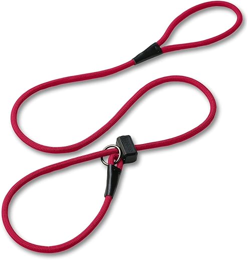 Fenrir Professional 1.4m Stop Pulling Slider Strap Perfect for Walks Easy to Use Spring Loaded Stopper Light Weight and Durable (Red)