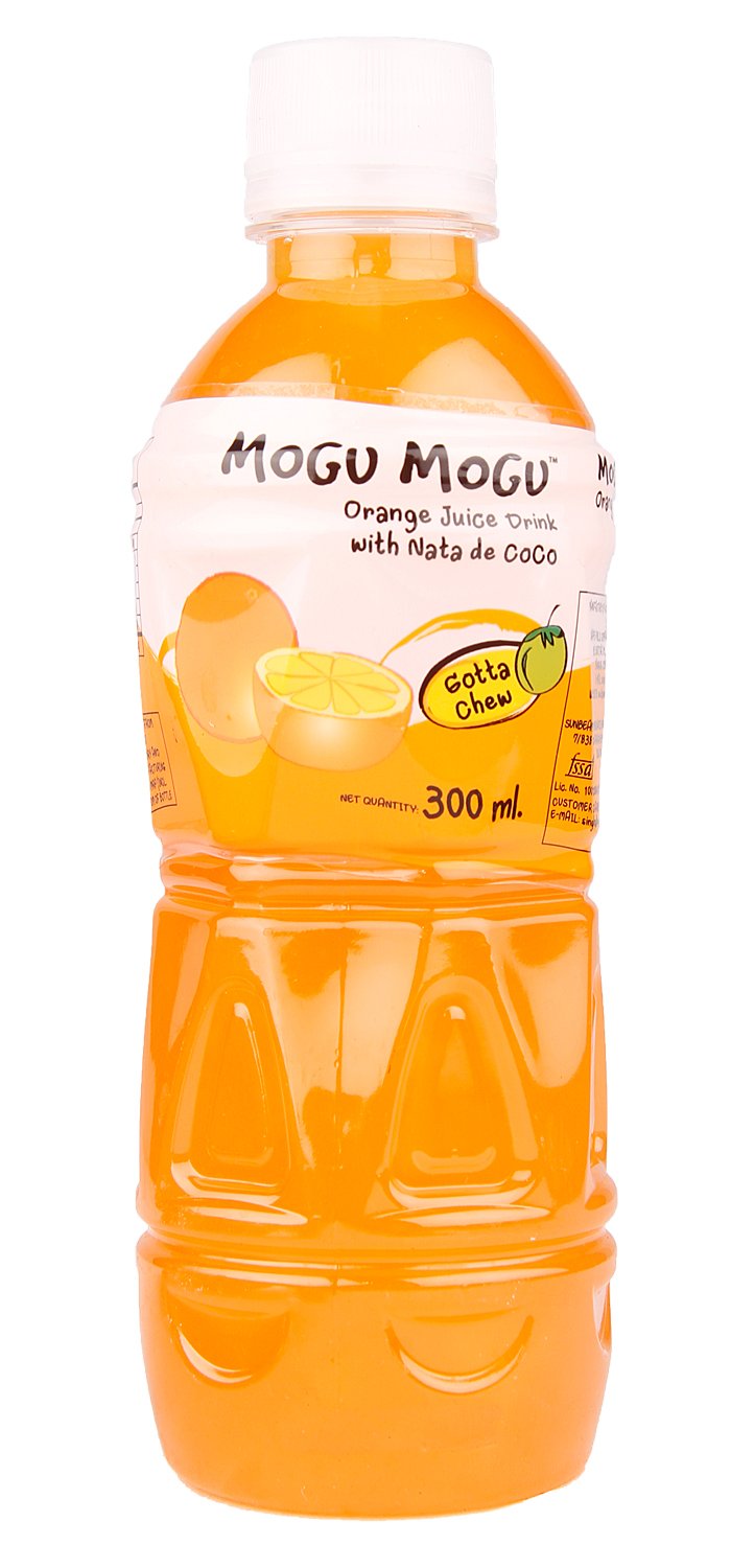 mogu mogu orange juice with nata de coco - 11oz