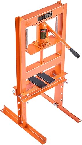 Miniatura 9 de VEVOR Hydraulic - Prensa ajustable para piso de garaje con marco en H de 6 toneladas, 6T, naranja